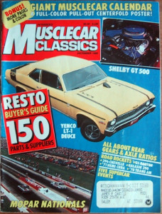 MUSCLECAR CLASSICS 1989 DEC - YENKO, L88, T-37, GT500, CHEVELLE, GALAXIE, T/A
